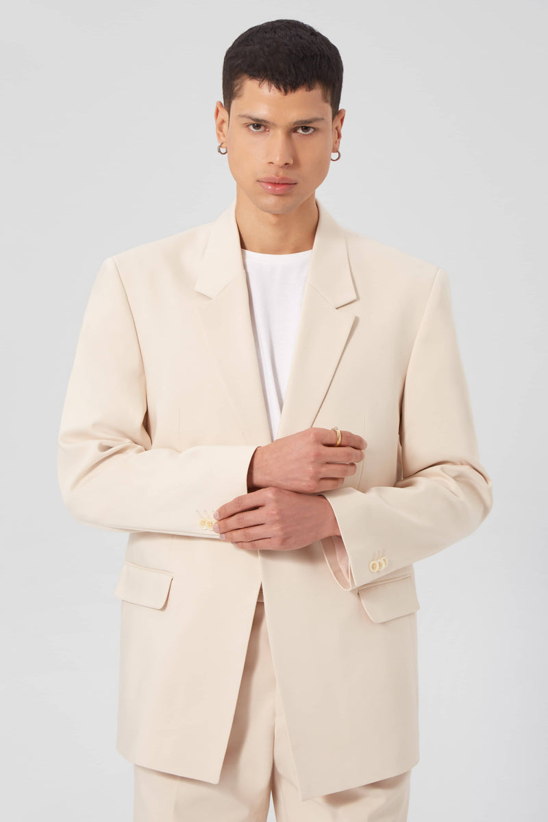 Pierre Oversized Beige Cotton Jacket - ARCHIVE