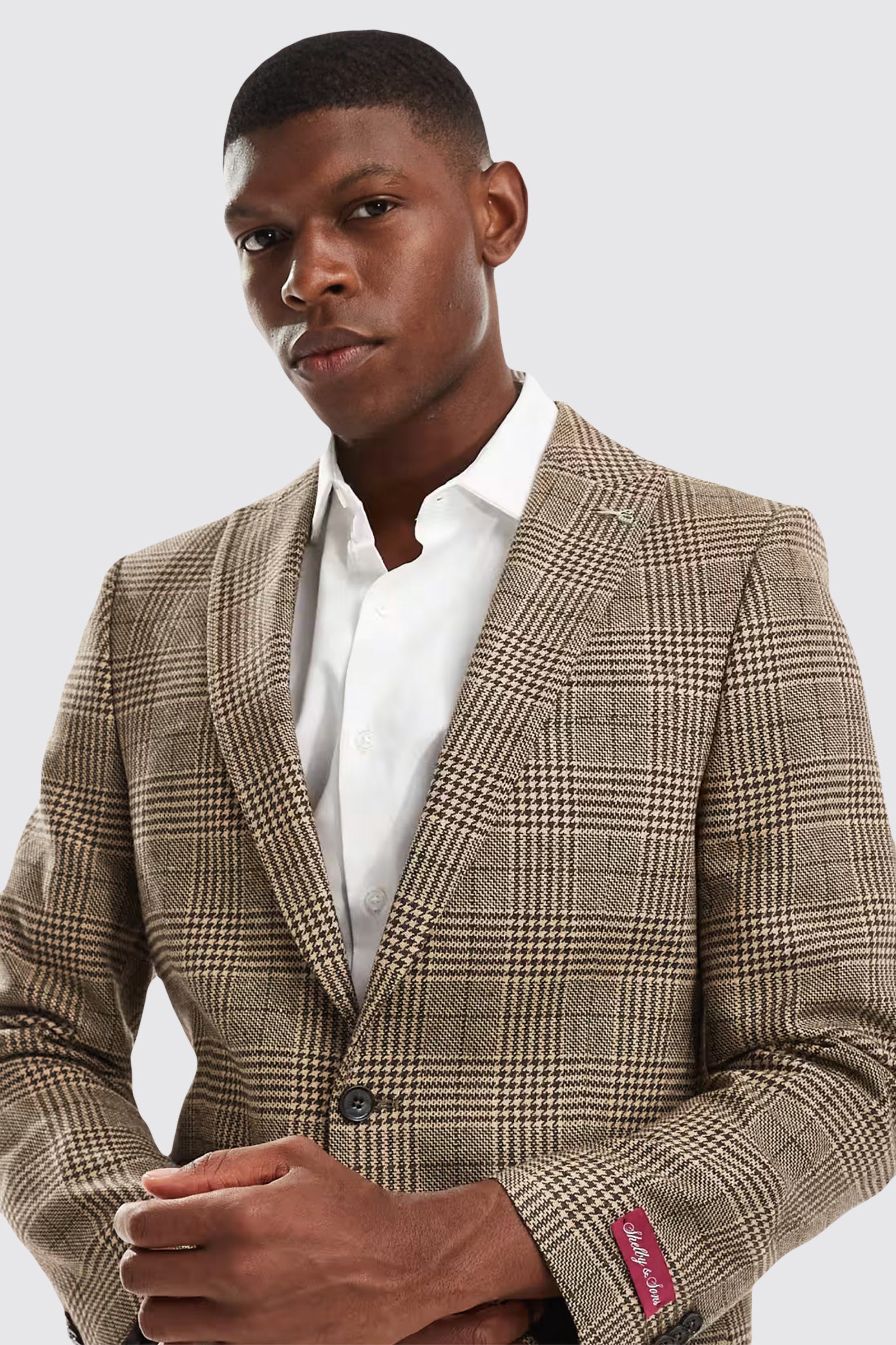 Blackwood Slim Fit Brown Check Jacket