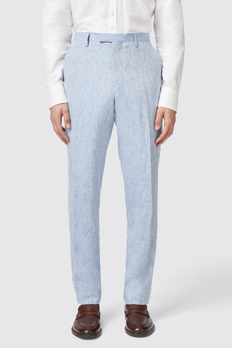 Claremont Slim Fit Blue Linen Trousers – Twisted Tailor