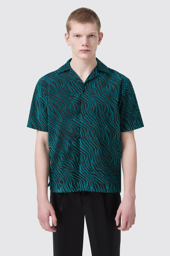 clichy-black-zebra-flocked-short-sleeve-shirt