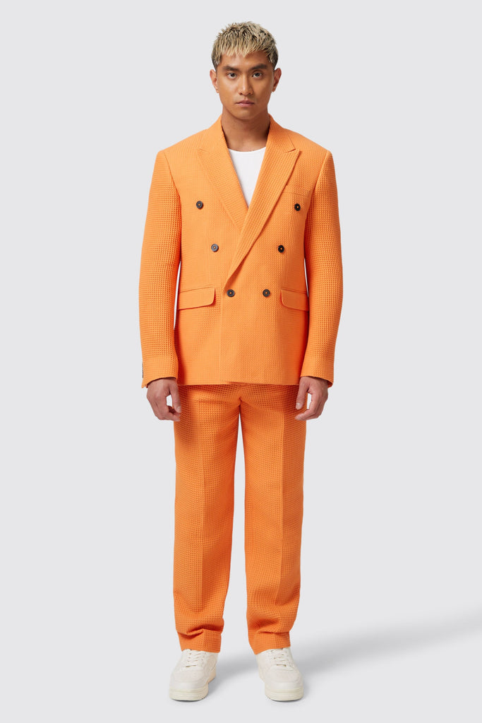 gaufre-double-breasted-orange-waffle-knit-cotton-jacket