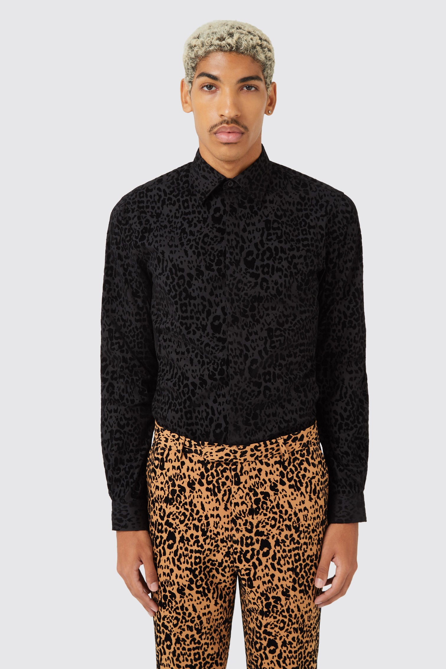 black leopard shirt mens