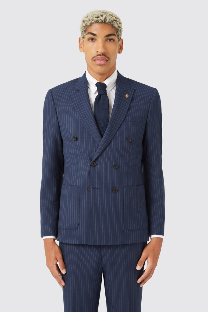 Milltown Slim Fit Double Breasted Navy Suit TT x AM - ARCHIVE – Twisted ...