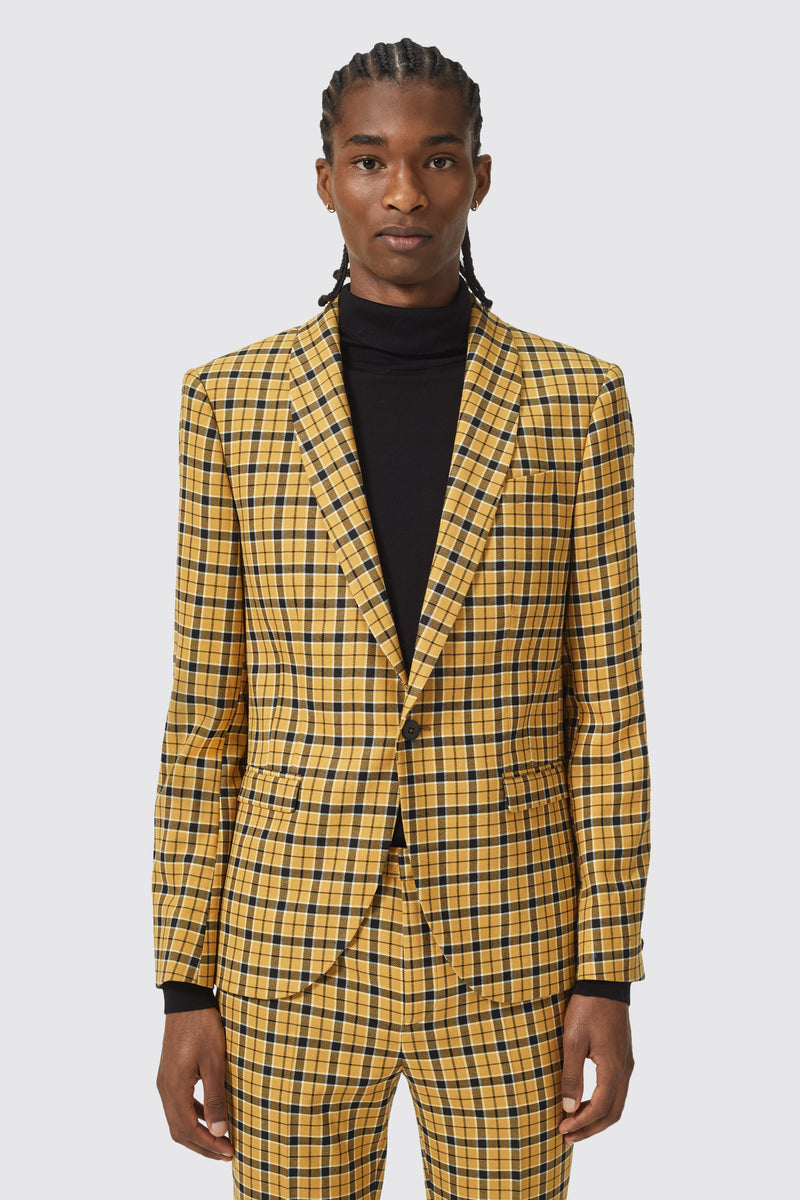Austen Slim Fit Check Mustard Jacket – Twisted Tailor