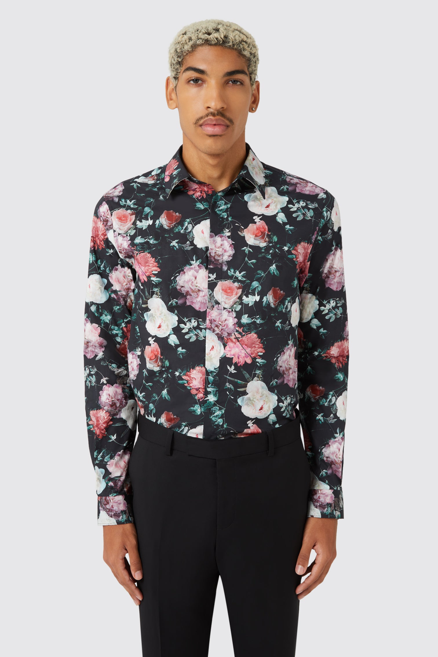 mens navy floral shirt