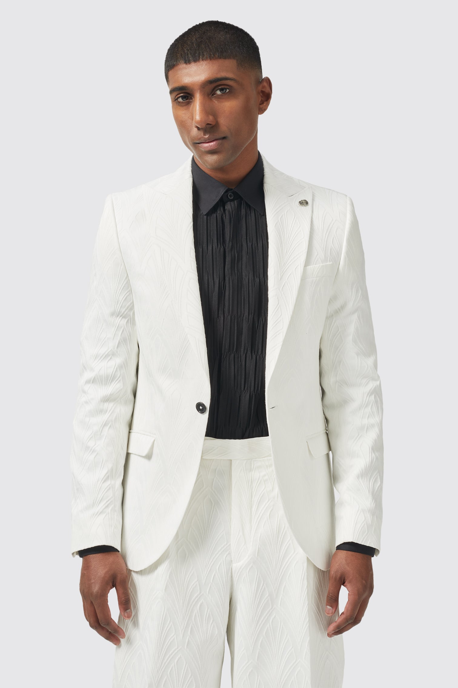 Long white suit jacket best sale