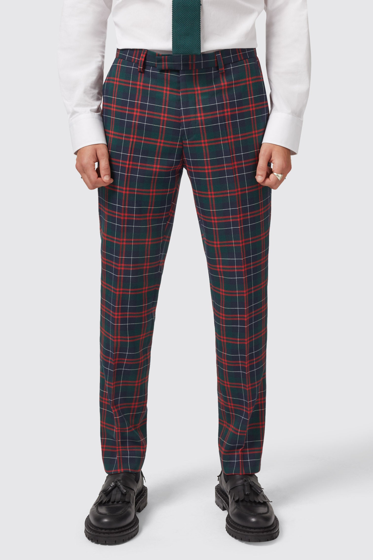 Tartan hot sale trousers green