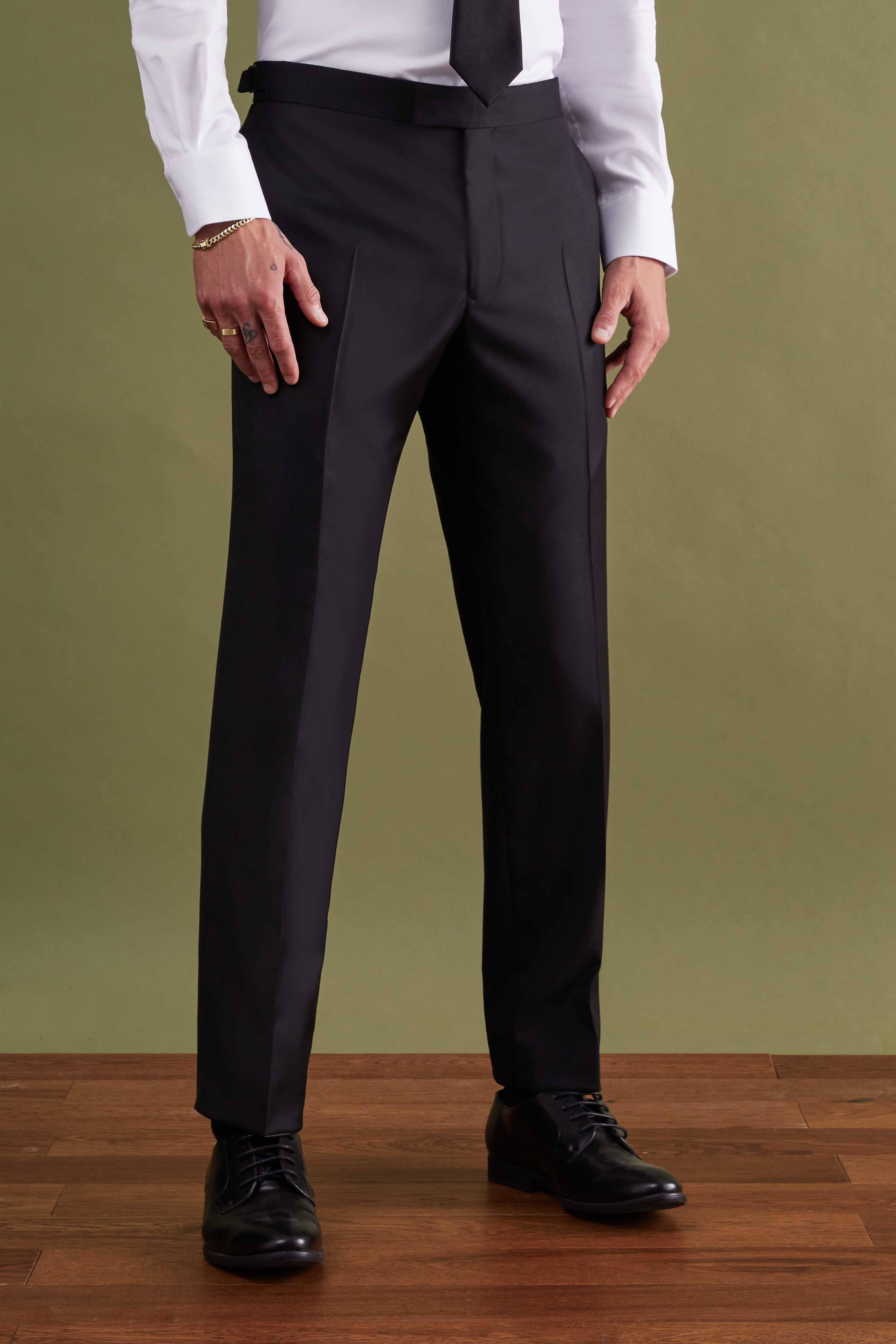 Rivulet Tailored Fit Black Wool Trousers – Twisted Tailor