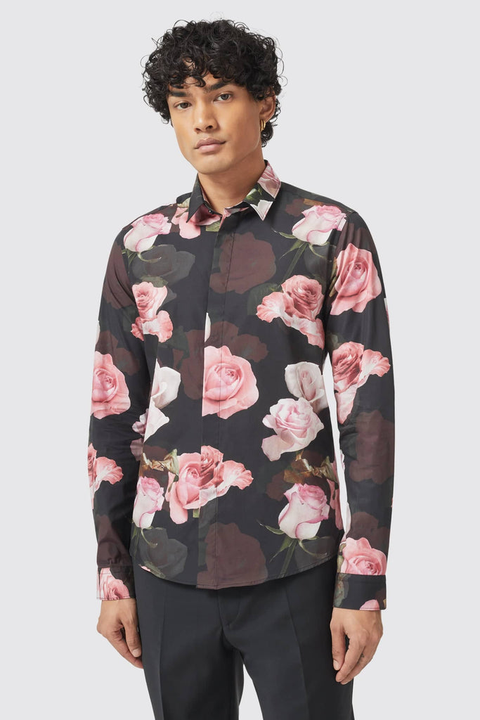 TOGA VIRILIS, Flocked Floral Print Shirt, Men