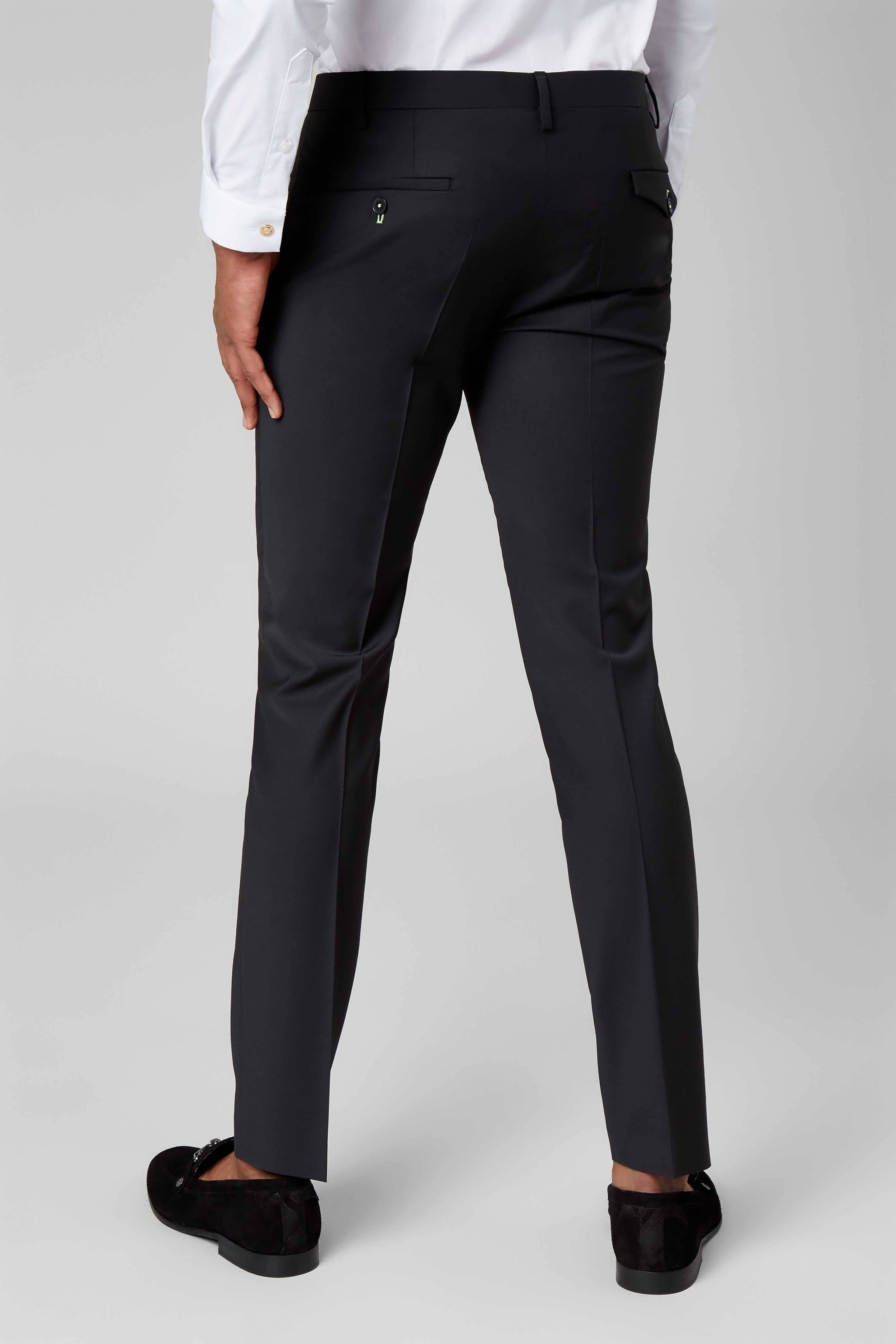 Black slim fit formal fashion trousers