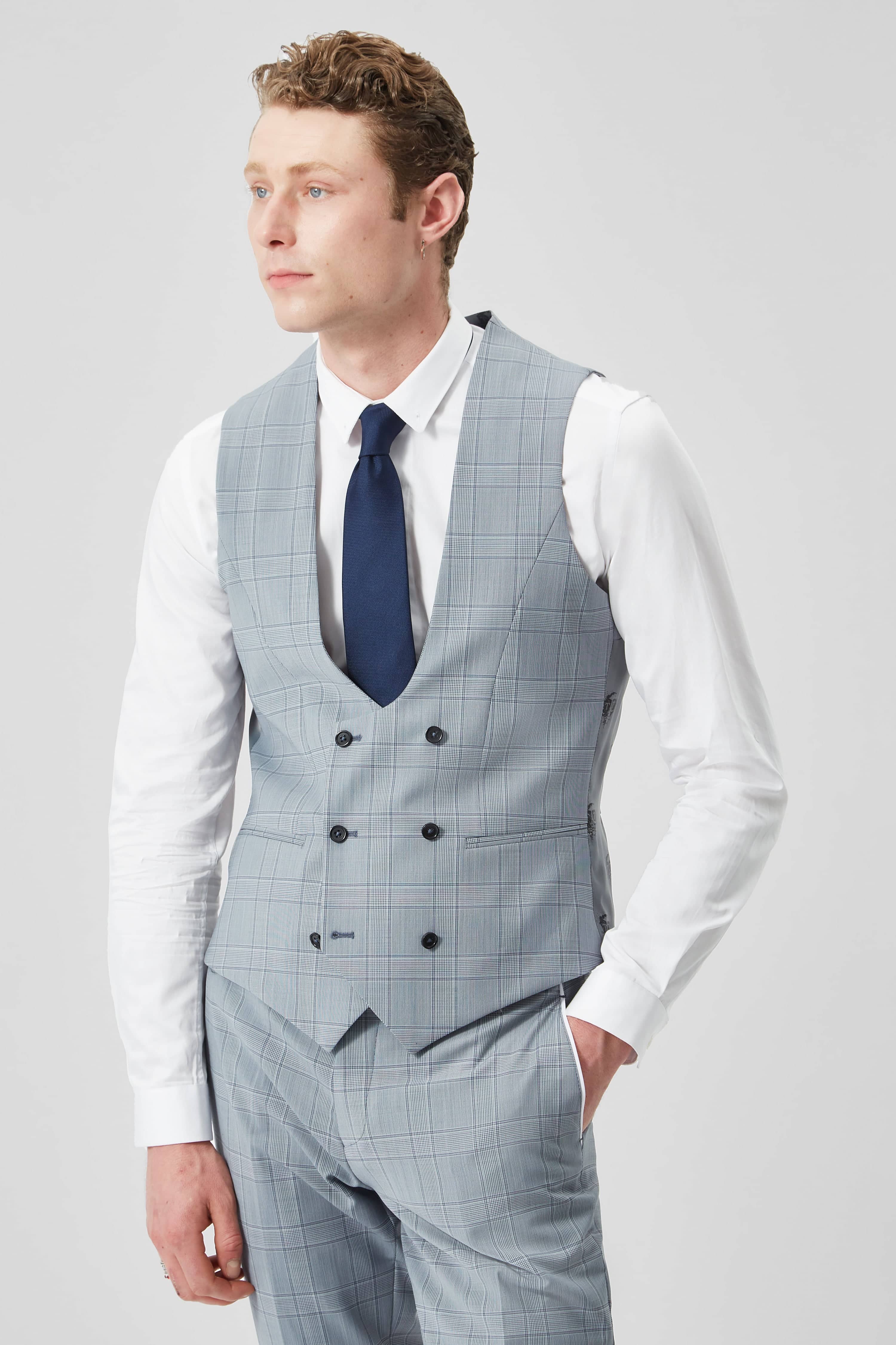 Twisted Tailor buscot suit vest in off white